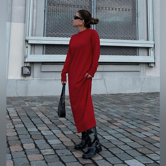 ZARA BLOGGER FAVORITE LONG KNIT DRESS - Picture 1 of 6